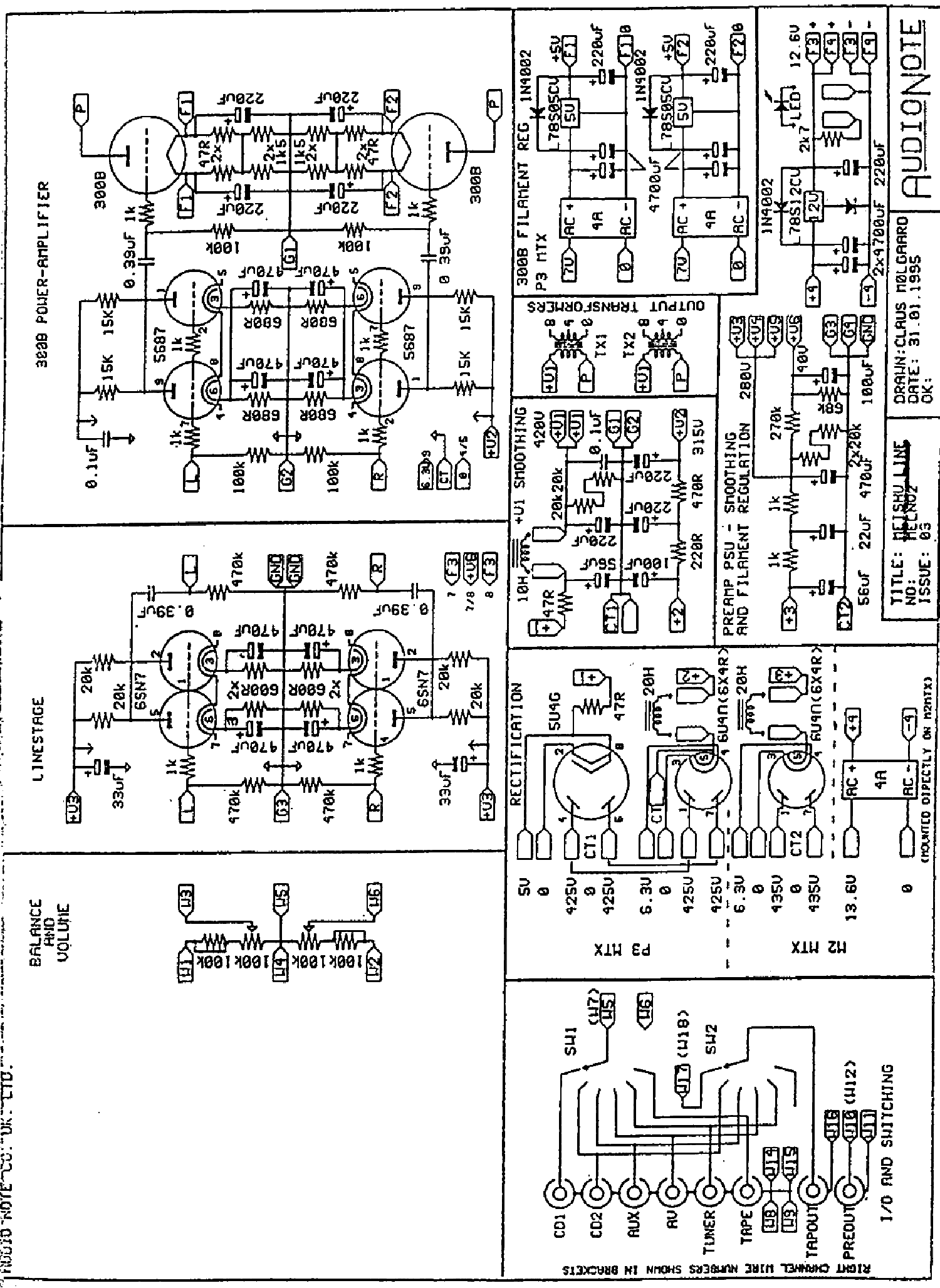 Схема усилитель 300b